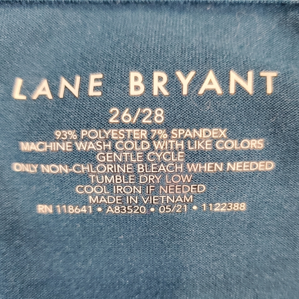 LANE BRYANT Women's Teal Button V-Neck 3/4 Sleeves Top Size 26/28 Casual - Picture 11 of 11